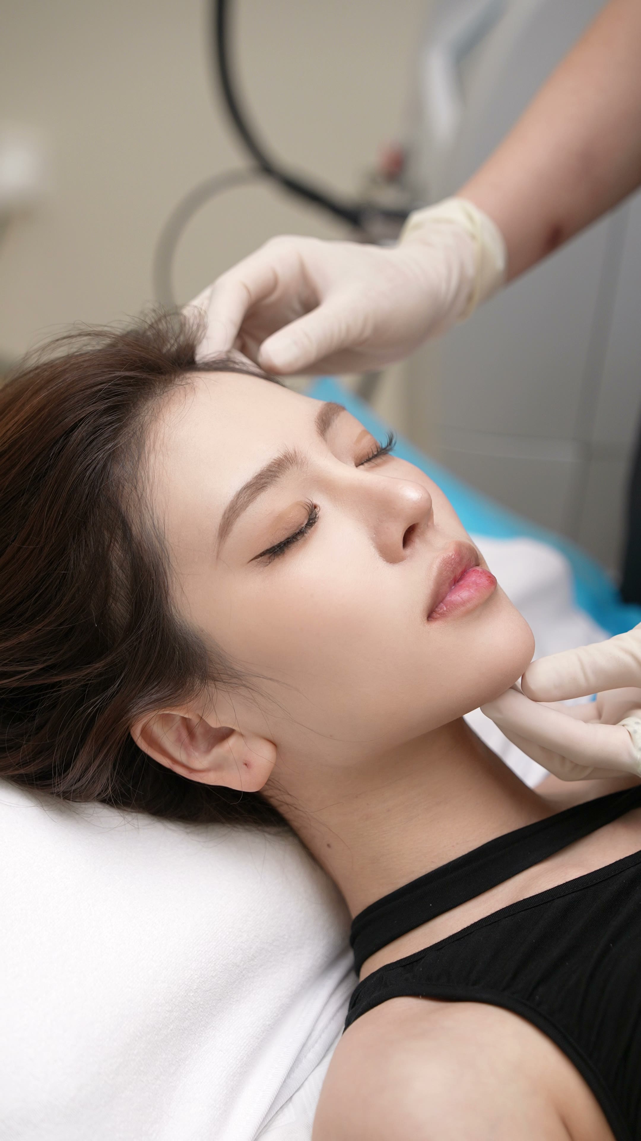 A skin assessment in progress